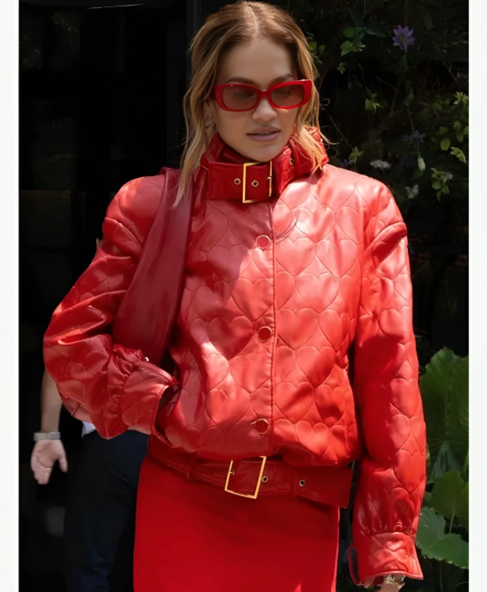 NYC Rita Ora Red Leather Jacket
