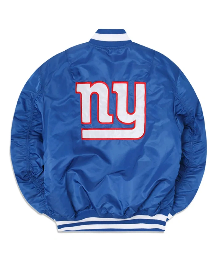 New York Giants Bomber MA 1 Royal Bomber Jacket