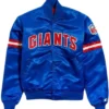 New York Giants Starter Satin Blue Bomber Jacket