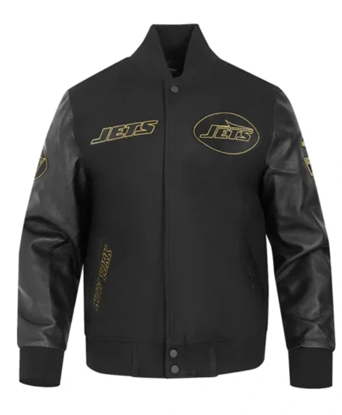 New York Jets Black Full Zip Varsity Jacket