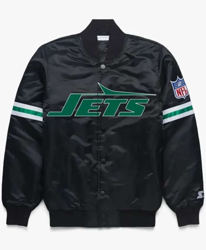 New York Jets Black Letterman Varsity Jacket