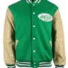 New York Jets Green And Beige Letterman Varsity Jacket