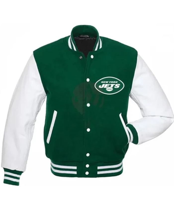 New York Jets Green And White Varsity Jacket