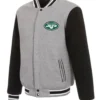 New York Jets Grey And Black Varsity Jacket