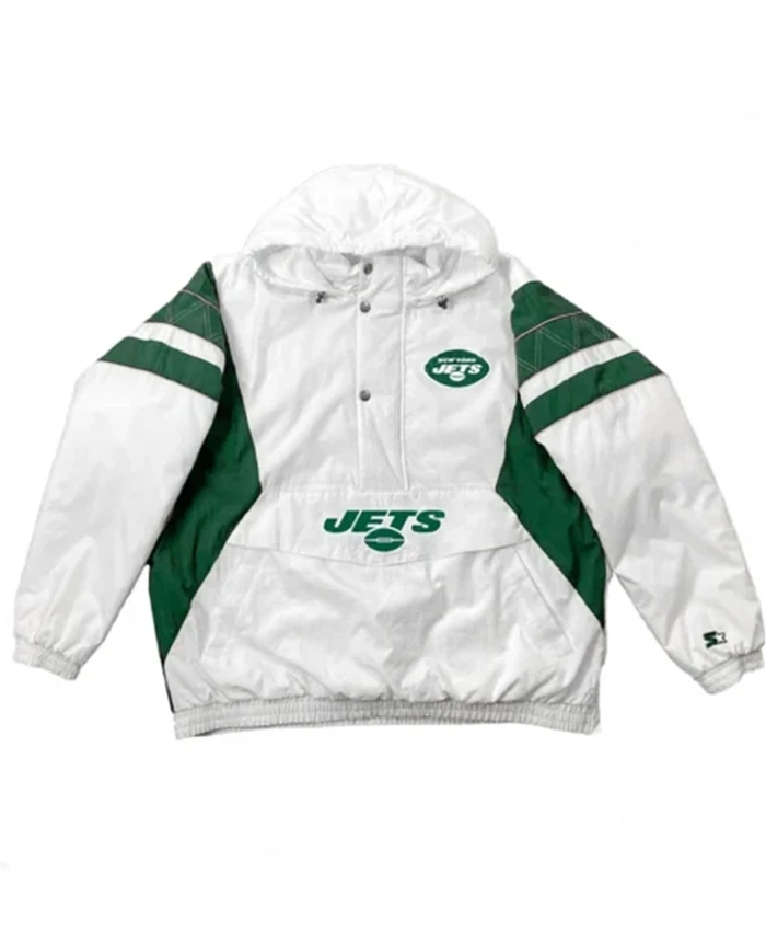 New York Jets Home Team White Half Zip Jacket