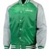 New York Jets Lead OFF Green And Grey Varsity Jacket