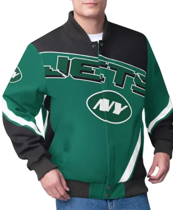 New York Jets Maximum Racing Green Varsity Jacket