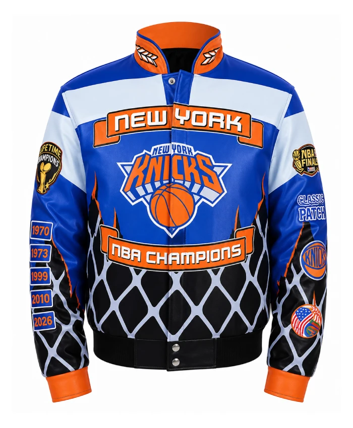 New York Knicks Championship Parade and Ceremony 2026 Karl Anthony Towns Knicks Leather Jacket