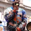 New York Knicks Championship Parade and Ceremony Karl Anthony Towns Knicks Leather Jacket
