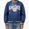 New York Knicks Chrome Hearts Varsity Blue Jacket