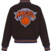 New York Knicks Embroidered Black Varsity Wool Varsity Jacket
