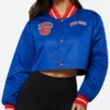 New York Knicks Jordyn Woods Cropped Jacket Womens