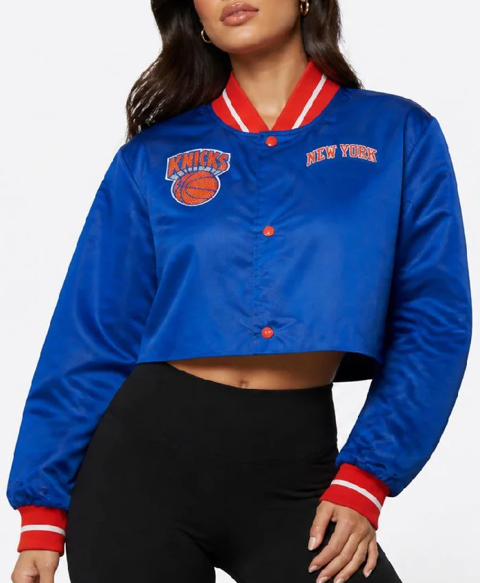 New York Knicks Jordyn Woods Cropped Jacket Womens