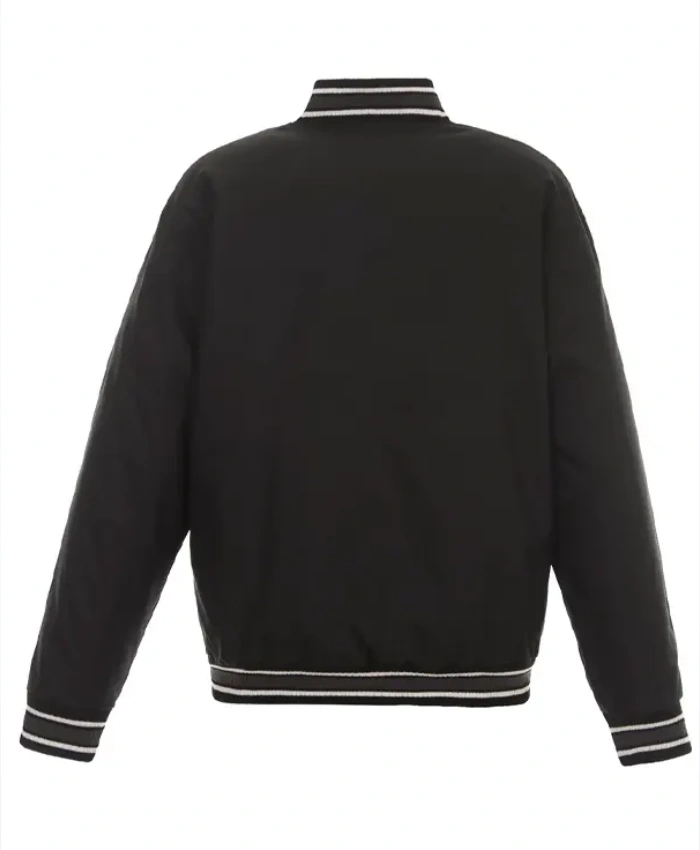 New York Knicks Poly Twill Black Varsity Jacket For Men And Women