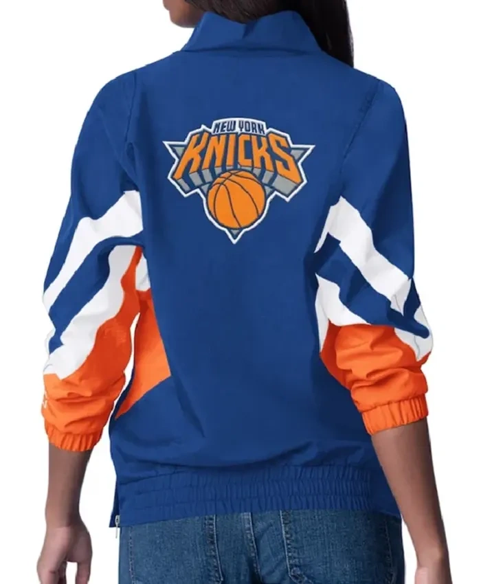 New York Knicks Renegade Oxford Zip Half Starter Blue Jacket