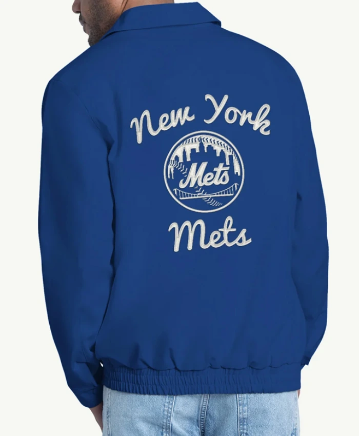 New York Mets Franchise Full Zip Cotton Jacket In Blue