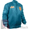 New York Mets Souvenir Full Snap Green Royal Satin Jacket