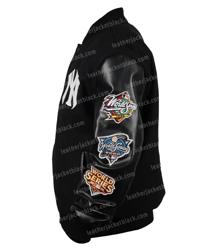 New York Yankees Black Letterman Varsity Jacket