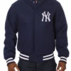 New York Yankees Embroidered Blue Varsity Jacket