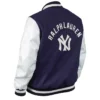 New York Yankees Ralph Lauren Black And White Varsity Jacket For Men