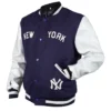 New York Yankees Ralph Lauren White And Black Varsity Jacket
