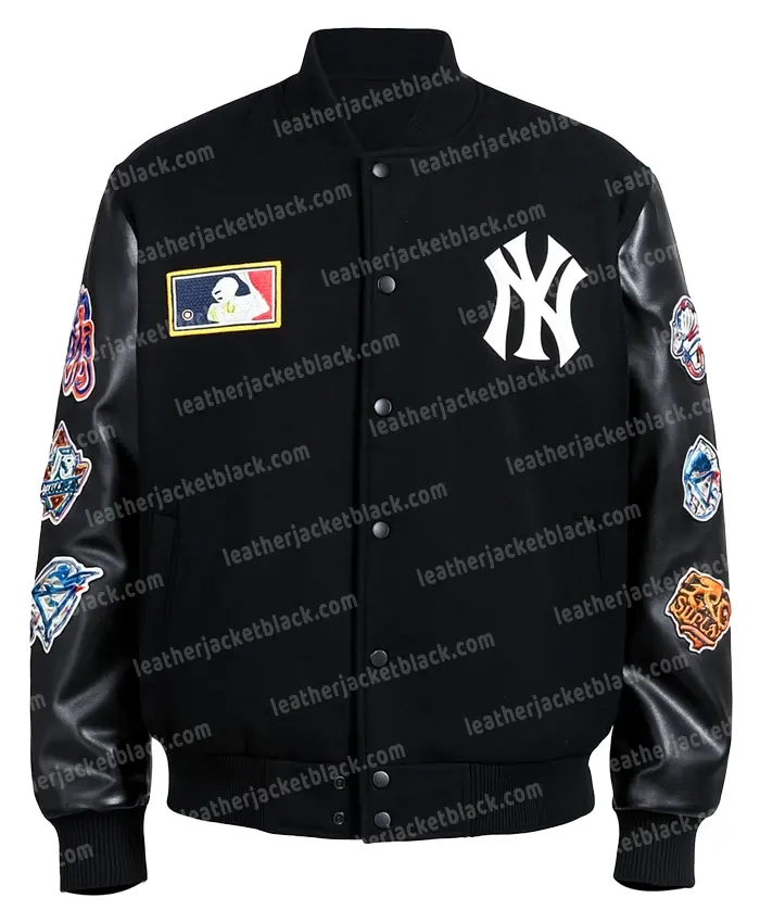 New York Yankees Varsity Letterman Black Jacket