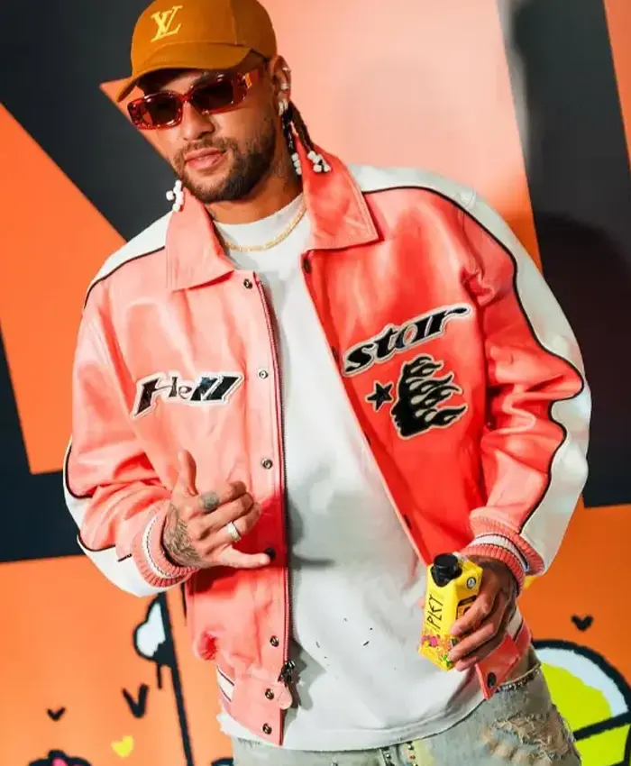 Neymar Hellstar Avirex Pink Leather Jacket