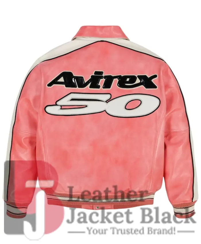 Neymar Hellstar Avirex Pink Leather Jacket - Image 4