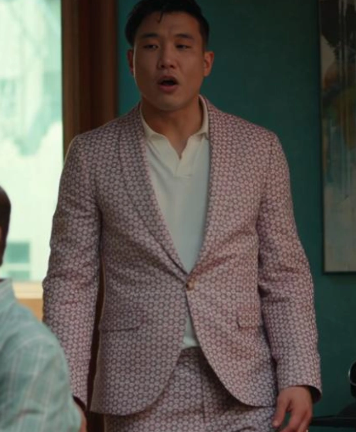 Nicholas TV Series Loot S03 Joel Kim Booster Pink Printed Blazer