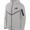 Nike Grey Buffalo Bills Tech Fleece Full Zip Windrunner Hoodie