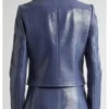 Nikki Novak Access Hollywood Leather Blue Jacket