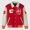 OVO Calgary Flames Red And Beige Varsity Jacket