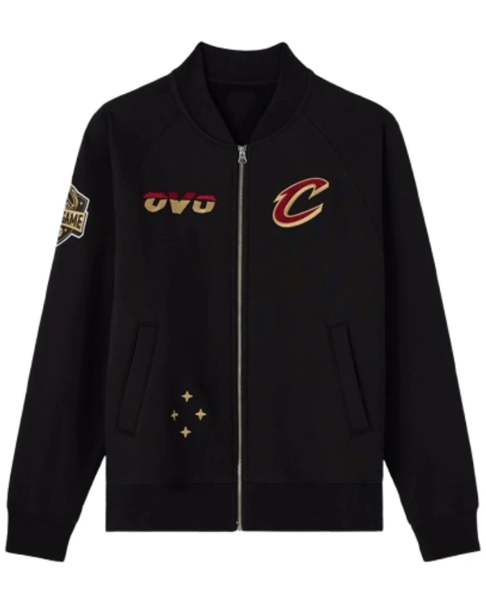OVO Cleveland Cavaliers Full Zip Black Bomber Jacket