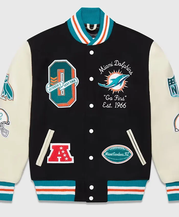 OVO Miami Dolphins Letterman Varsity Jacket