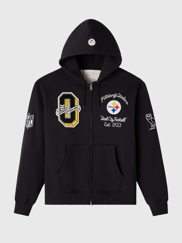 OVO Pittsburgh Steelers Waffle Lined Hoodie Black