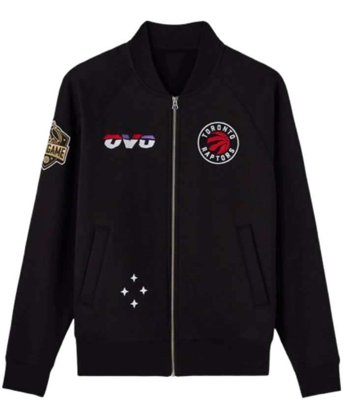 OVO Toronto Raptors Black Full Zip Bomber Jacket