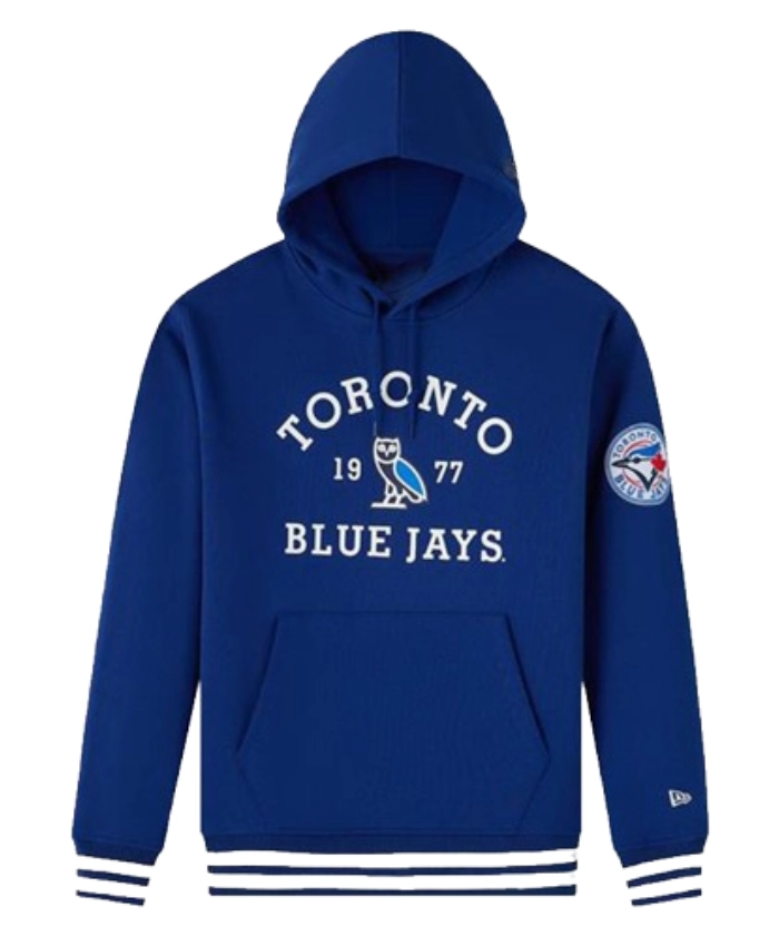 OVO X New Era MLB Toronto Blue Jays Blue Pullover Hoodie