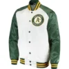 Oakland Athletics Clean Up Hitter White And Green Varsity Jacket