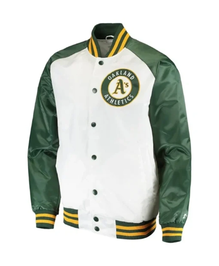 Oakland Athletics Clean Up Hitter White And Green Varsity Jacket