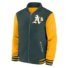 Oakland Athletics Collection Dugout Green And Yellow Bomber Jacket