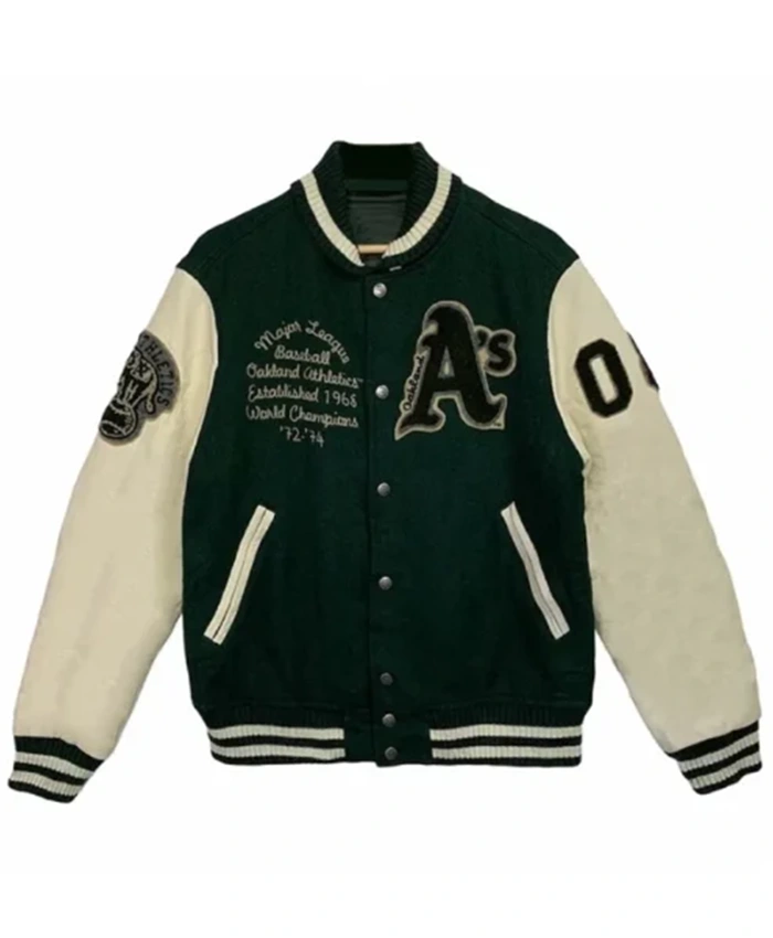 Oakland Athletics Green And Off White Varsity Jacket