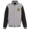 Oakland Athletics Grey And Black Varsity Jacket
