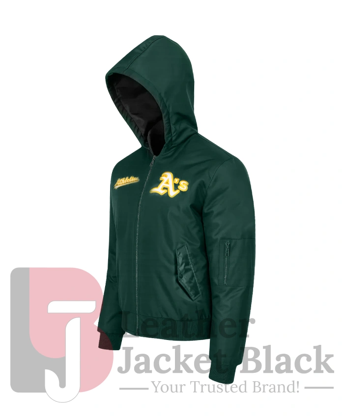 Oakland Athletics Historic L 2B Hooded Bomber Jacket On Sale Now