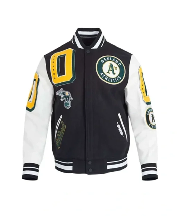 Oakland Athletics Mashup Black And White Varsity Jacket
