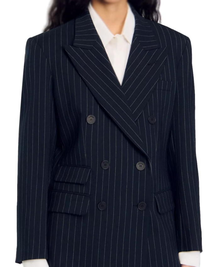 Odelya Halevi Law And Order Striped Blazer