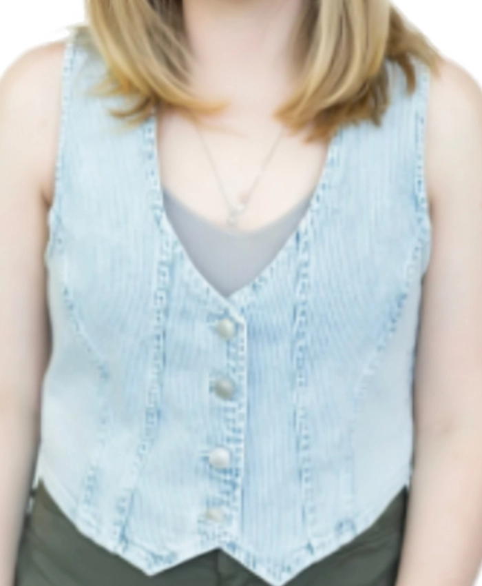 Off Campus Ella Bright Denim Vest But Now