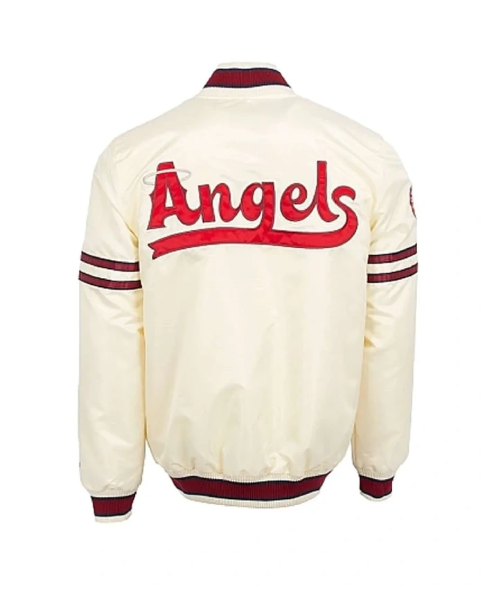 Off White Angeles Angels City Connect Full Snap Varsity Satin Jacket