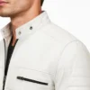 Off White Biker Style Leather Men