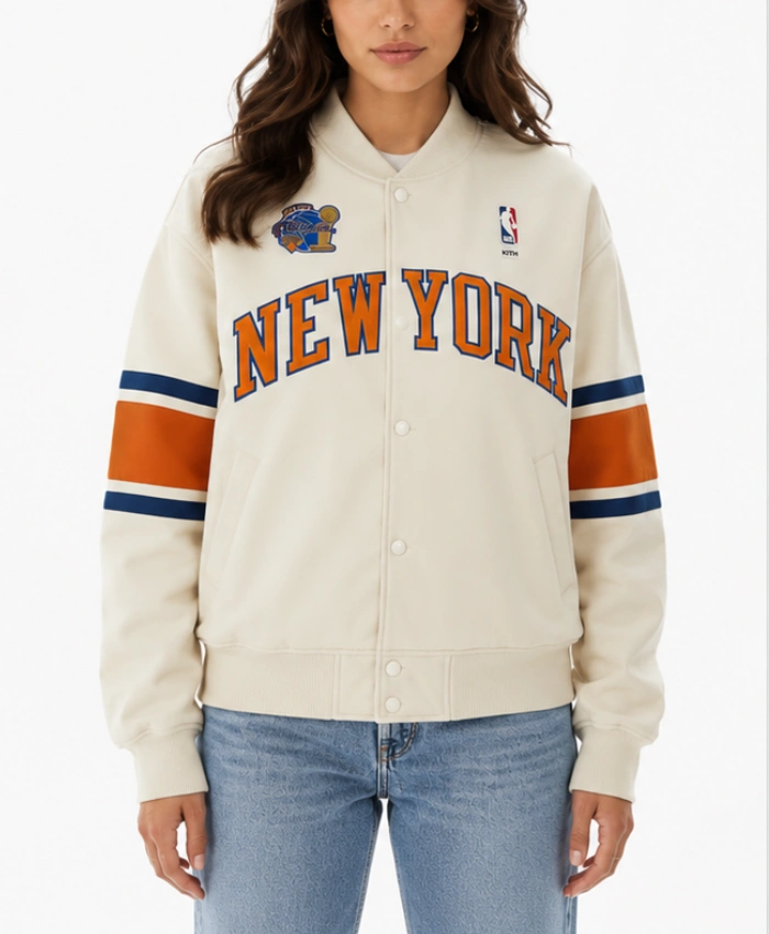 White Kith New York Knicks 2026 Champions Off Jacket