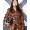 Off White Show Paris FW 2026 And 27 Sunisa Lee Brown Leather Coat